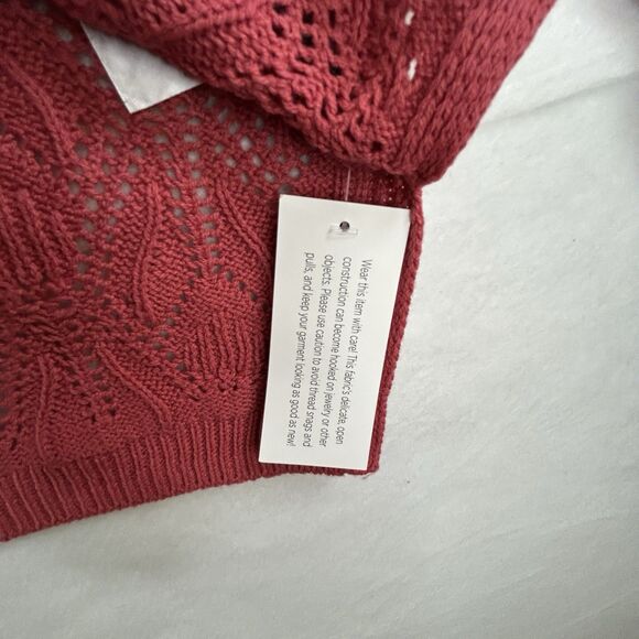 NWT Pink VNeck Sweater Granny Cottage Cozy Core Peace Love World Women’s Sz L - Picture 4 of 12